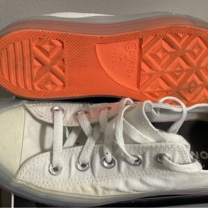 Pink and White Converse